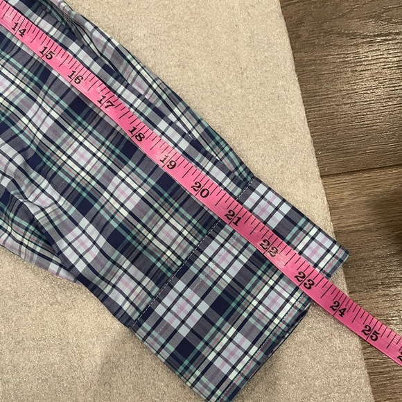 [L]Peter Millar Crown Ease Navy and White Checkered Cotton Button Shirt - Picture 6 of 6